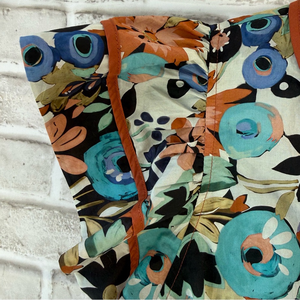 Entro boutique floral flutter sleeve blouse top SzM - Picture 5 of 13